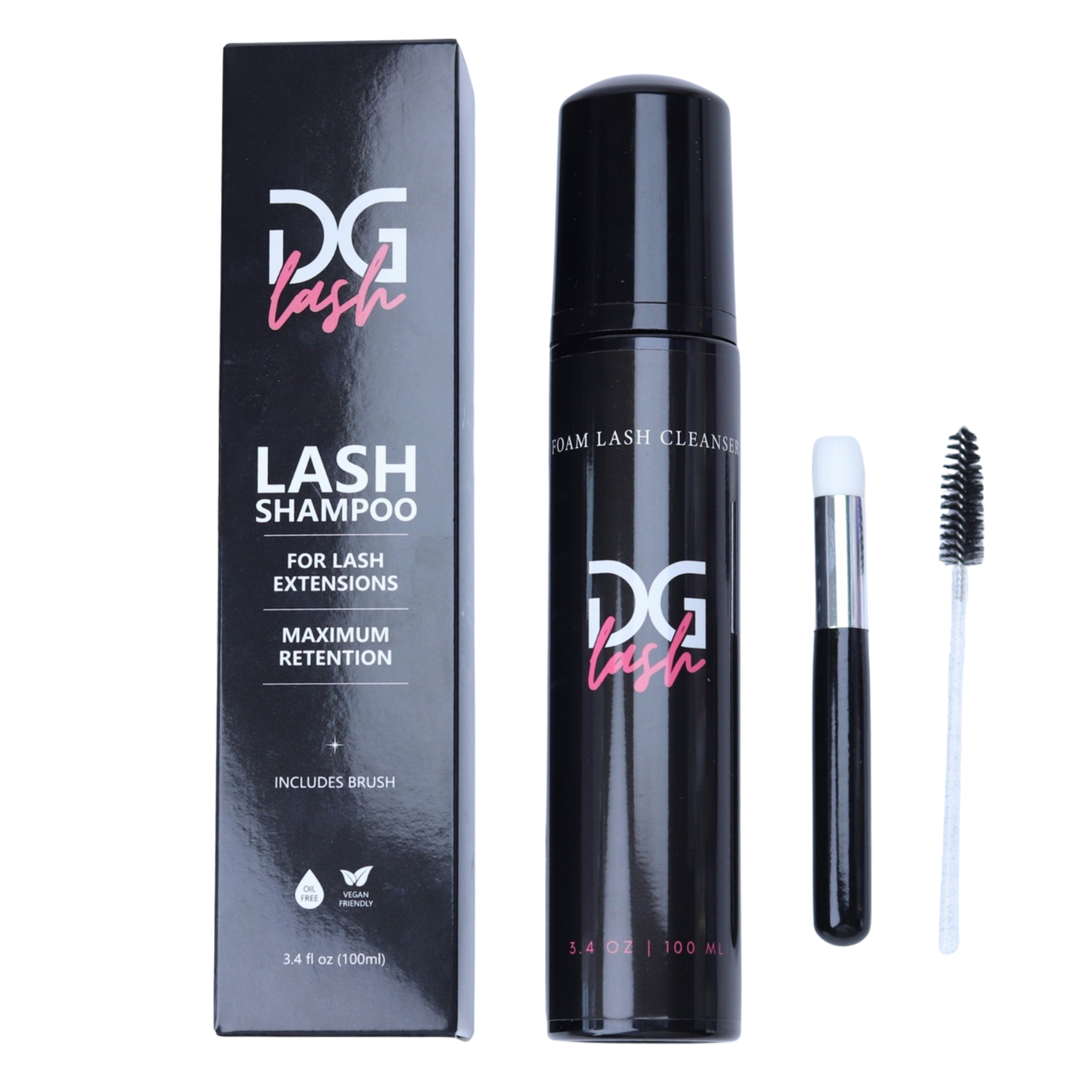 DG Lash Shampoo Limpiador de Pestañas y Extensiones Oil-Free con Brocha – 50ml