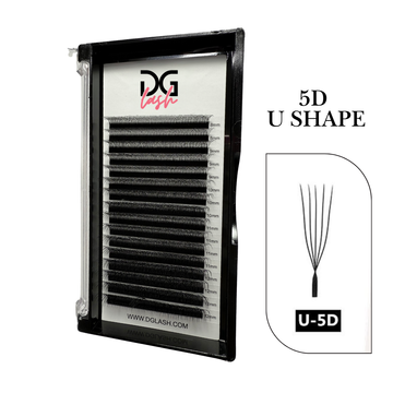 Extensiones de Pestañas U- 5D Tecnología 5 puntas DG Lash - Fibra Premium 5D U 0.07/CC/Mix