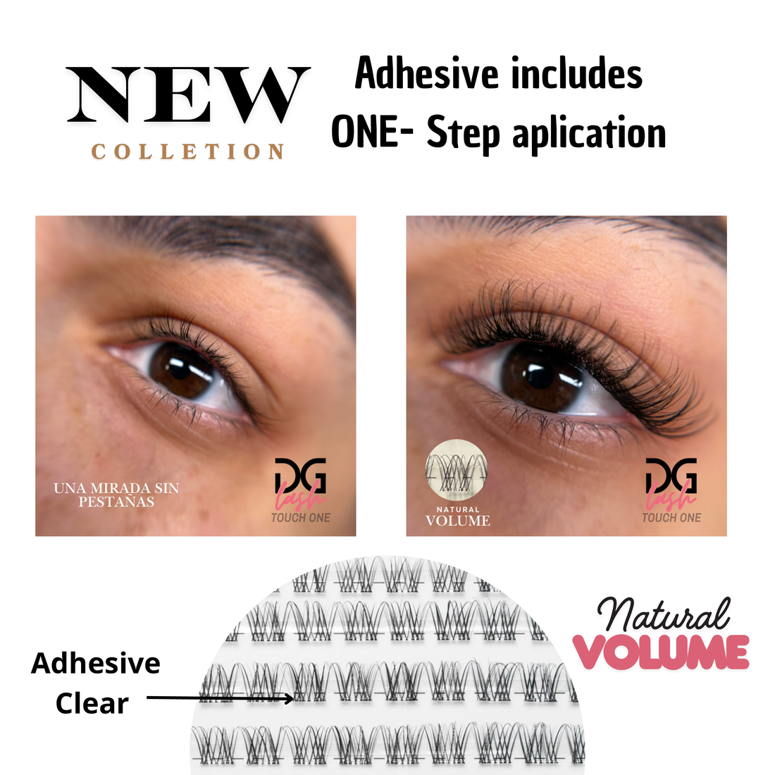 Pestañas Postizas Autoadhesivas Touch One DG Lash – Aplicación Instantánea sin Pegamento