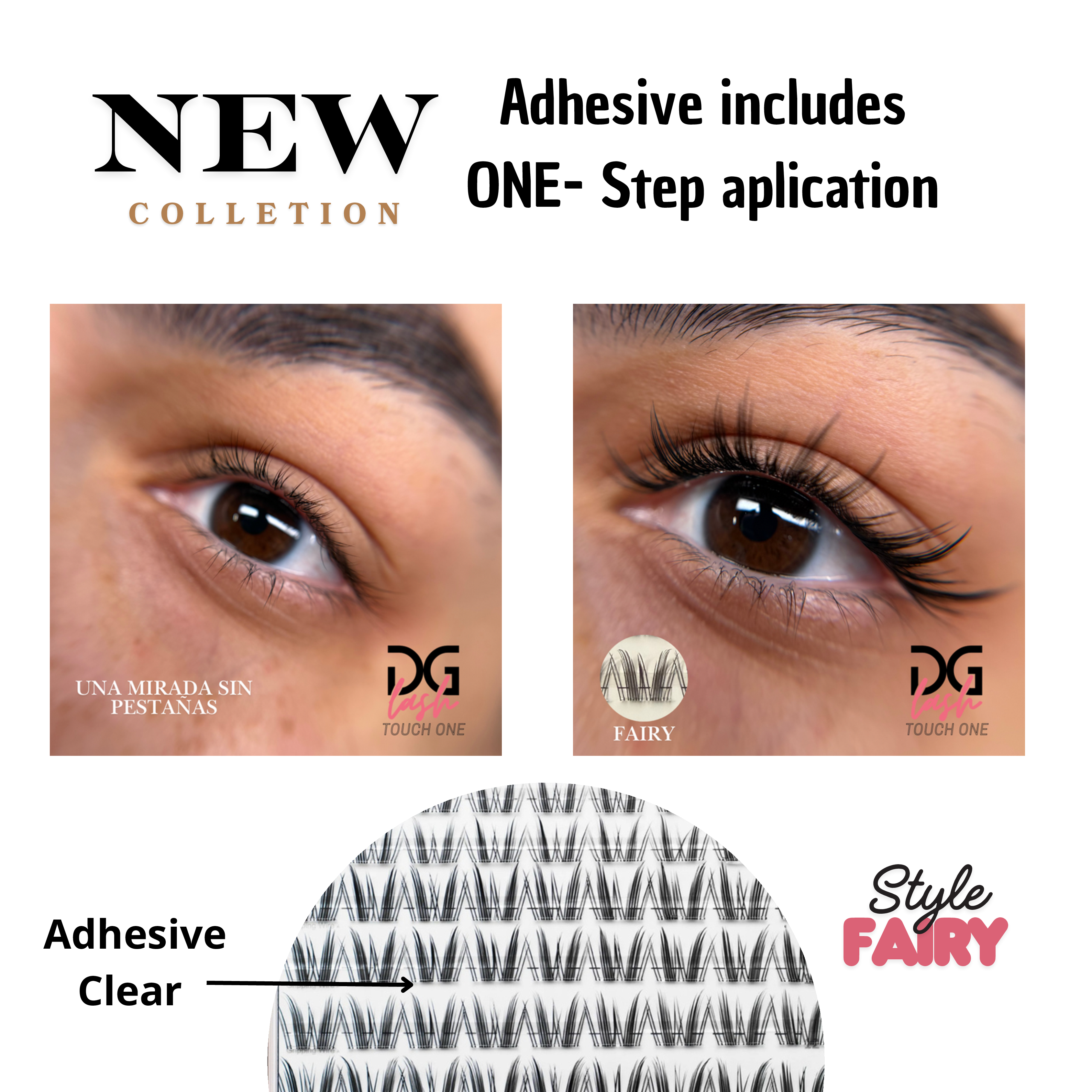 Pestañas Postizas Autoadhesivas Touch One DG Lash – Aplicación Instantánea sin Pegamento