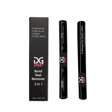 Kit 3 en 1 Adhesivo Bond Seal y Removedor para Pestañas Cluster DG Lash – Sistema Completo DIY