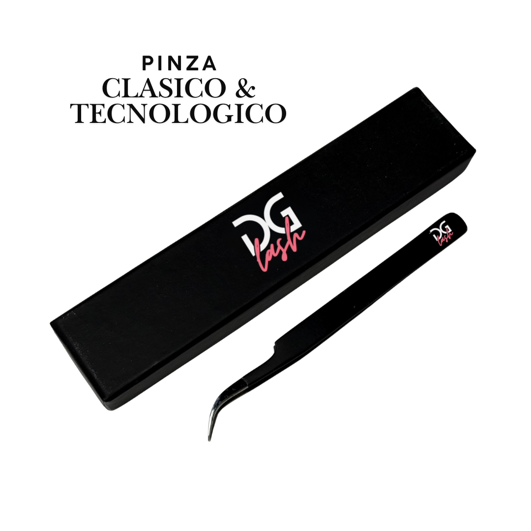 Pinza Clásico y Tecnológico para Extensiones de Pestañas DG Lash – Acero Inoxidable Premium