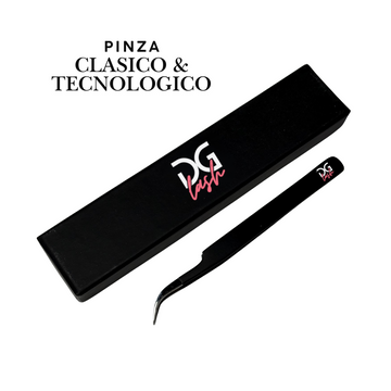 Pinza Clásico y Tecnológico para Extensiones de Pestañas DG Lash – Acero Inoxidable Premium